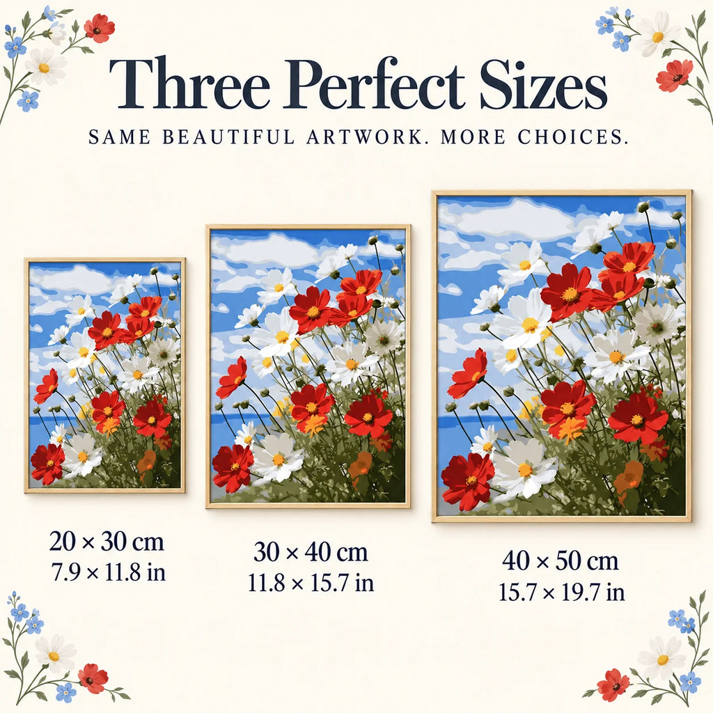 Three canvas sizes for Summer Meadow Blooms