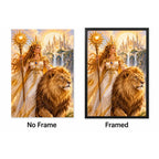 Sun Goddess Lion Diamond Painting Kit No Frame and Framed comparison