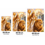 Sun Goddess Lion Diamond Painting Kit size guide