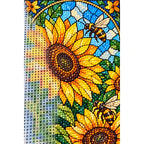 Sunflower Bees Stained Glass Diamond Painting Kit — canvas and drill material detail