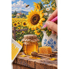 Sunflower Honey Jar Diamond Painting Kit diamond placement process