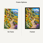 Sunflower Path Stone Farmhouse — No Frame and Framed style comparison
