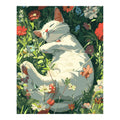 Original artwork for Sunlit Garden Nap Diamond Painting Kit
