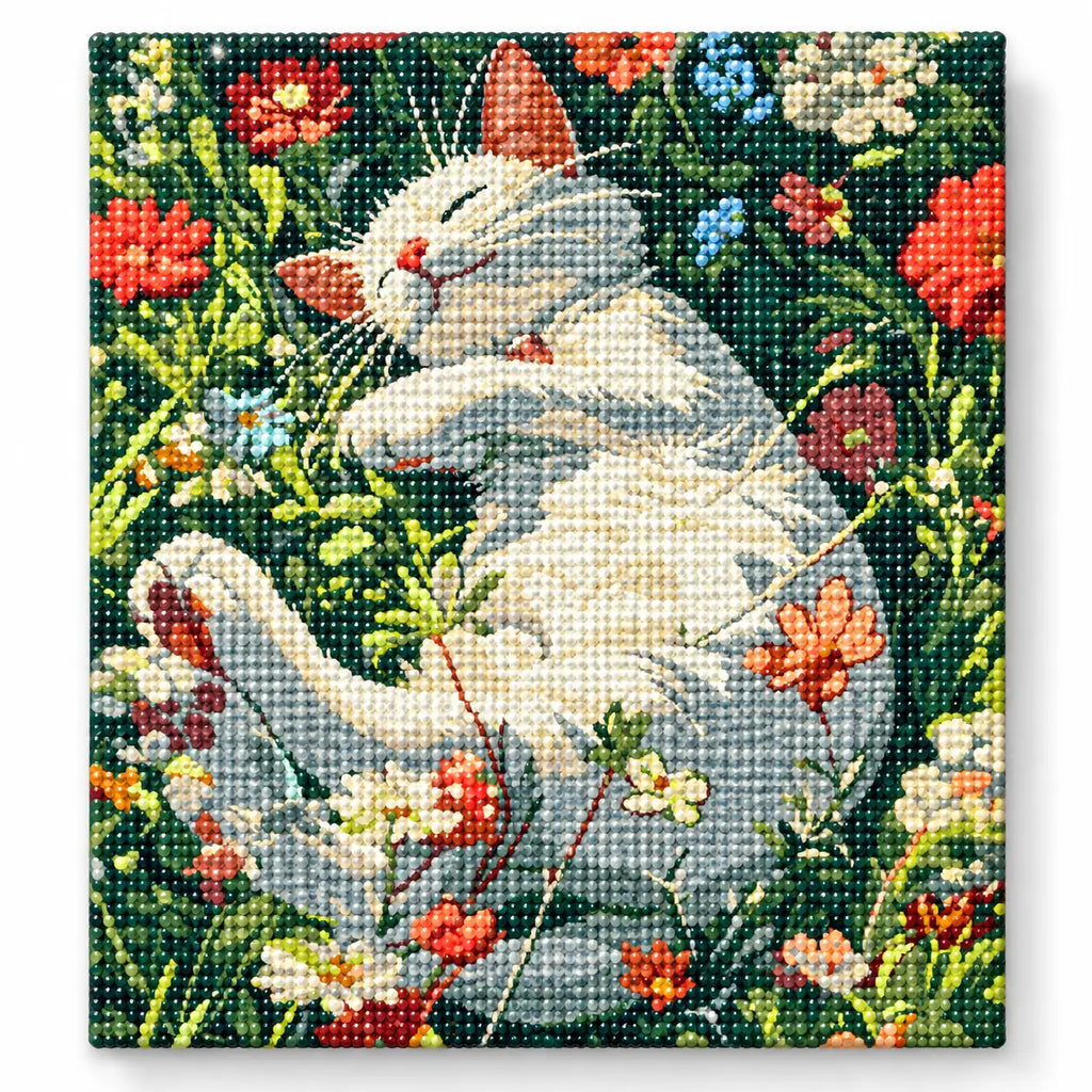 Finished diamond painting for Sunlit Garden Nap Diamond Painting Kit