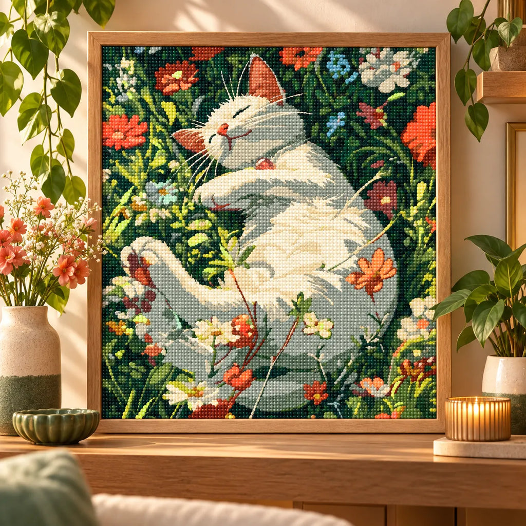 Home decor scene for Sunlit Garden Nap Diamond Painting Kit