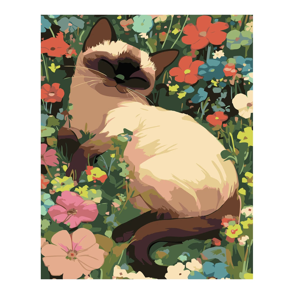 Original artwork for Sunlit Garden Slumber Diamond Painting Kit