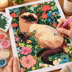Diamond painting process for Sunlit Garden Slumber Diamond Painting Kit