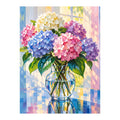 Original artwork showing sunlit hydrangea harmony.
