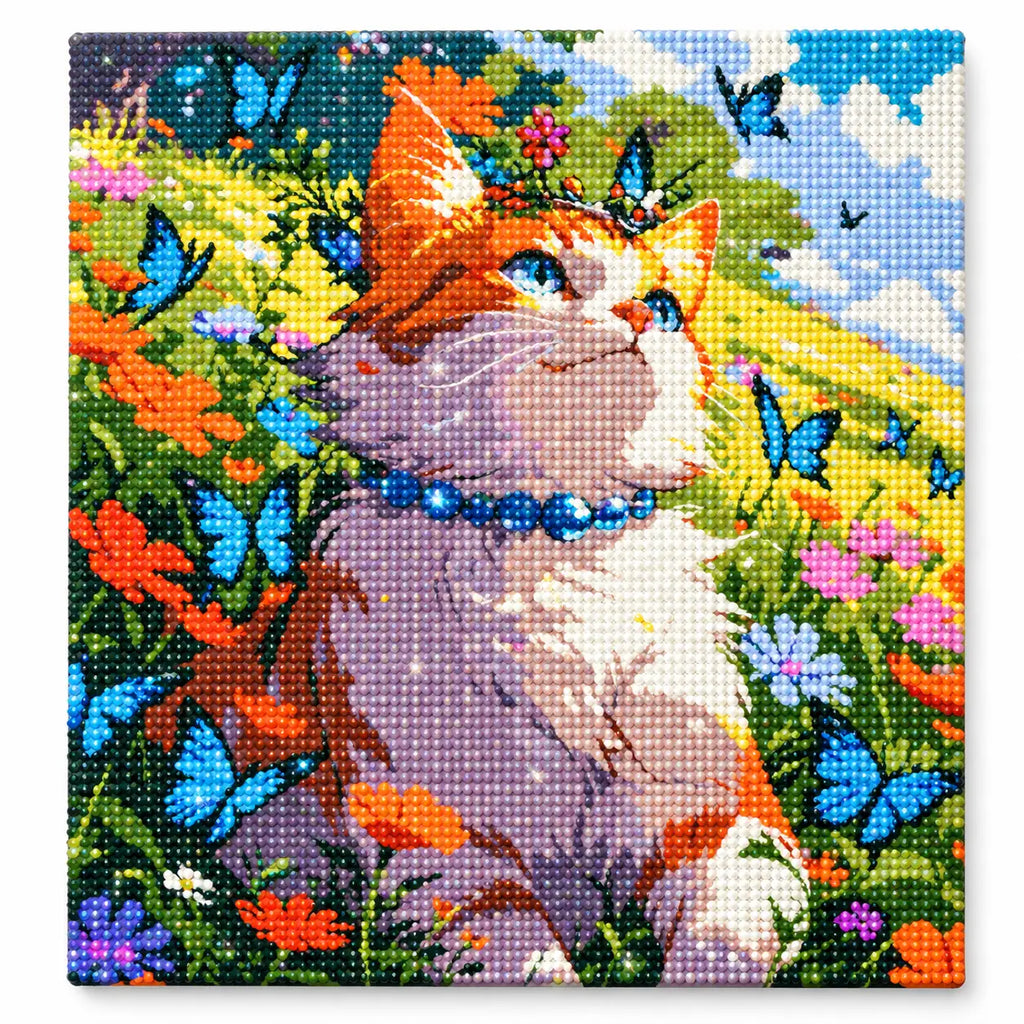 Finished diamond painting for Sunlit Meadow Guardian Diamond Painting Kit