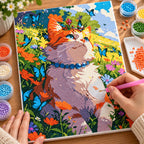 Diamond painting process for Sunlit Meadow Guardian Diamond Painting Kit