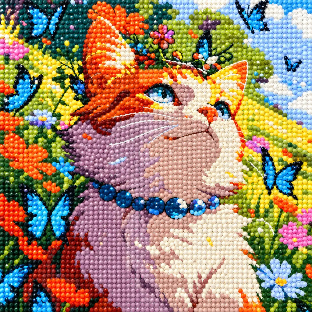 Diamond detail for Sunlit Meadow Guardian Diamond Painting Kit