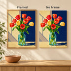Framed and no-frame comparison for Sunlit Tulip Bouquet