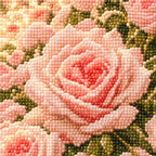 Close-up diamond drill detail of Sunlit Rose Terrace