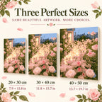 Three canvas sizes for Sunlit Rose Terrace