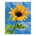 White-background finished diamond painting of Sunlit Bloom