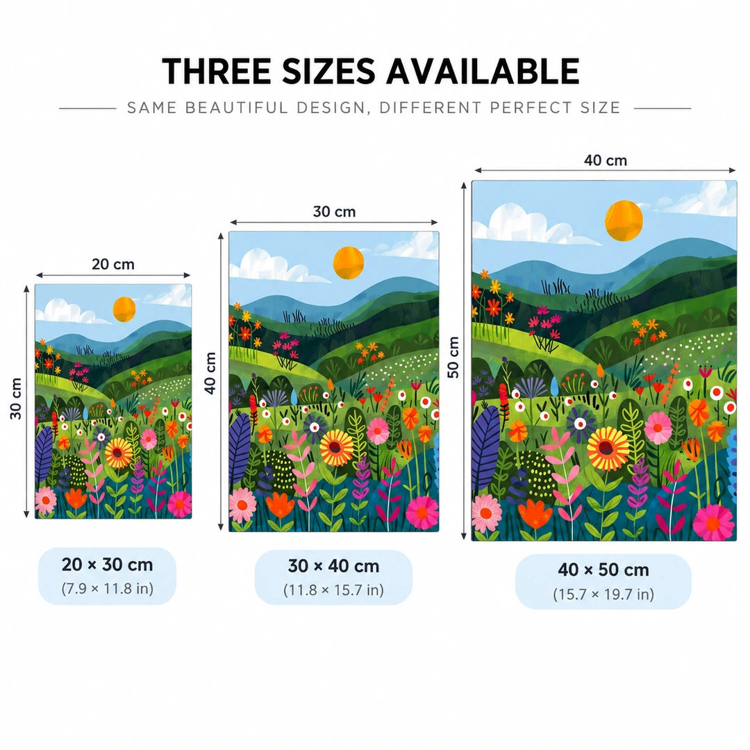 Sunlit Wildflower Meadow Diamond Painting Kit diamond detail