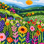 Sunlit Wildflower Meadow Diamond Painting Kit process