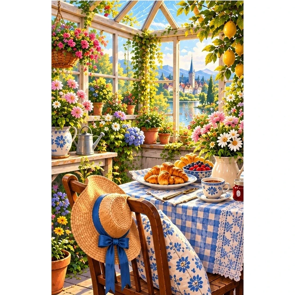 Sunny Breakfast Nook Wildflowers — original artwork on a clean white background