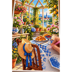 Sunny Breakfast Nook Wildflowers — diamond painting process with applicator pen