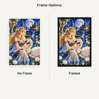 Swan Princess Moonlit Castle No Frame and Framed comparison