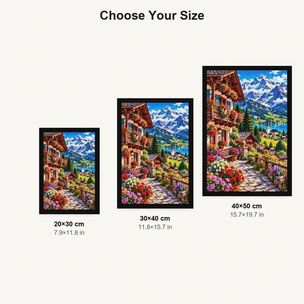 Swiss Alps Flower Chalet size comparison