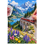 Swiss Alps Red Train diamond placement process
