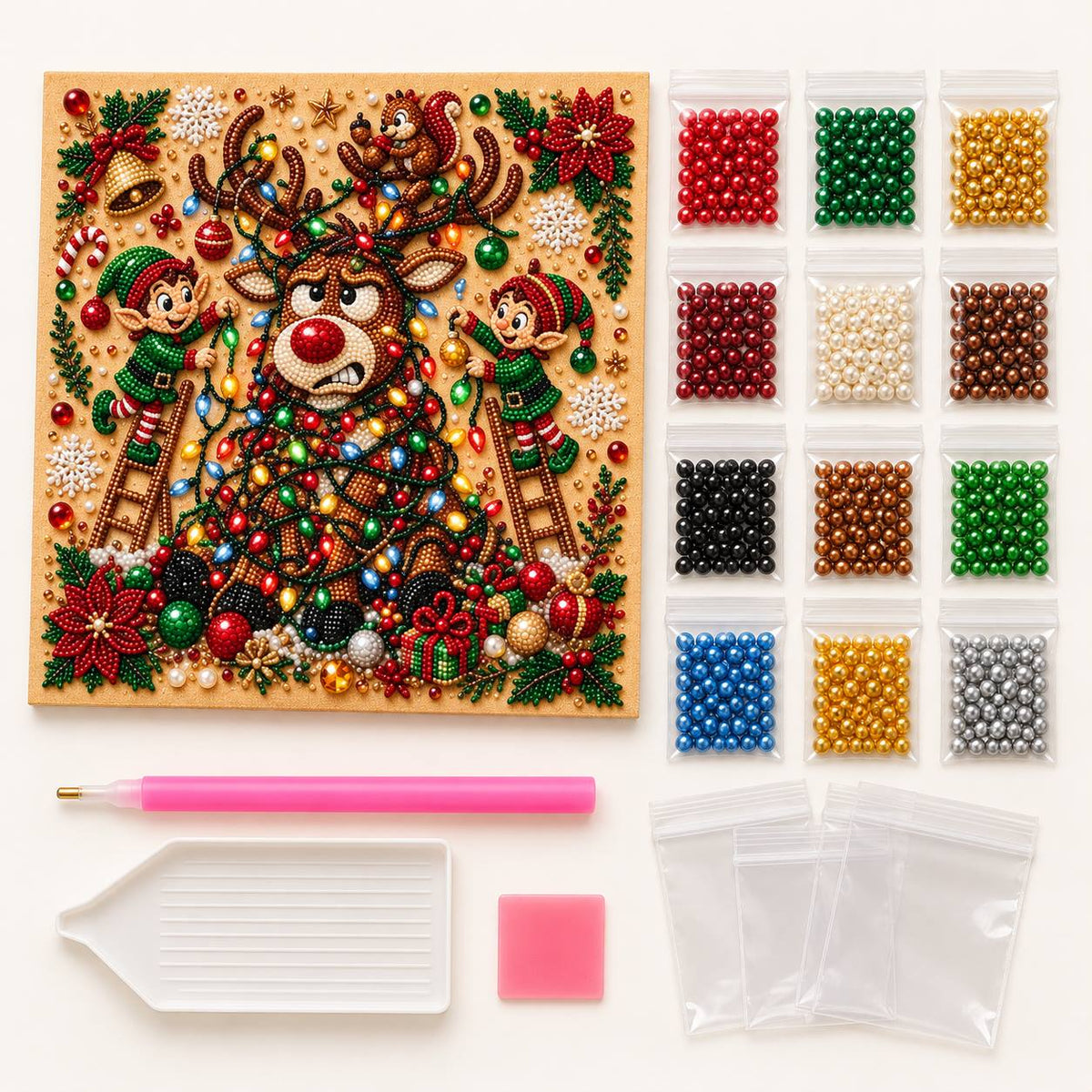 Tangled Lights Reindeer and Elves — kit image