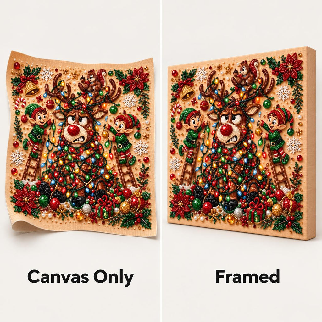 Tangled Lights Reindeer and Elves — style image