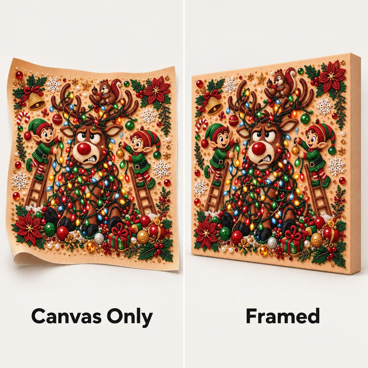 Tangled Lights Reindeer and Elves — style image