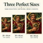 Three-size guide 20 × 30, 30 × 40, 40 × 50 cm for Taurus guardian and bull emblem
