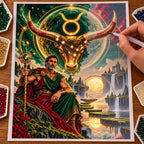 DIY process applying drills to the Taurus Celestial Bull Oracle diamond painting canvas