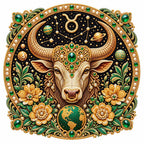 Finished taurus pearl painting design on a clean background
