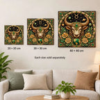 taurus artwork size comparison for 20, 30 and 40 cm options; each sold separately