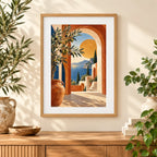 Framed home display of the terracotta arches at sunset diamond painting