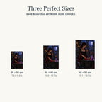Size guide for the thorned glasshouse altar design in three portrait sizes.