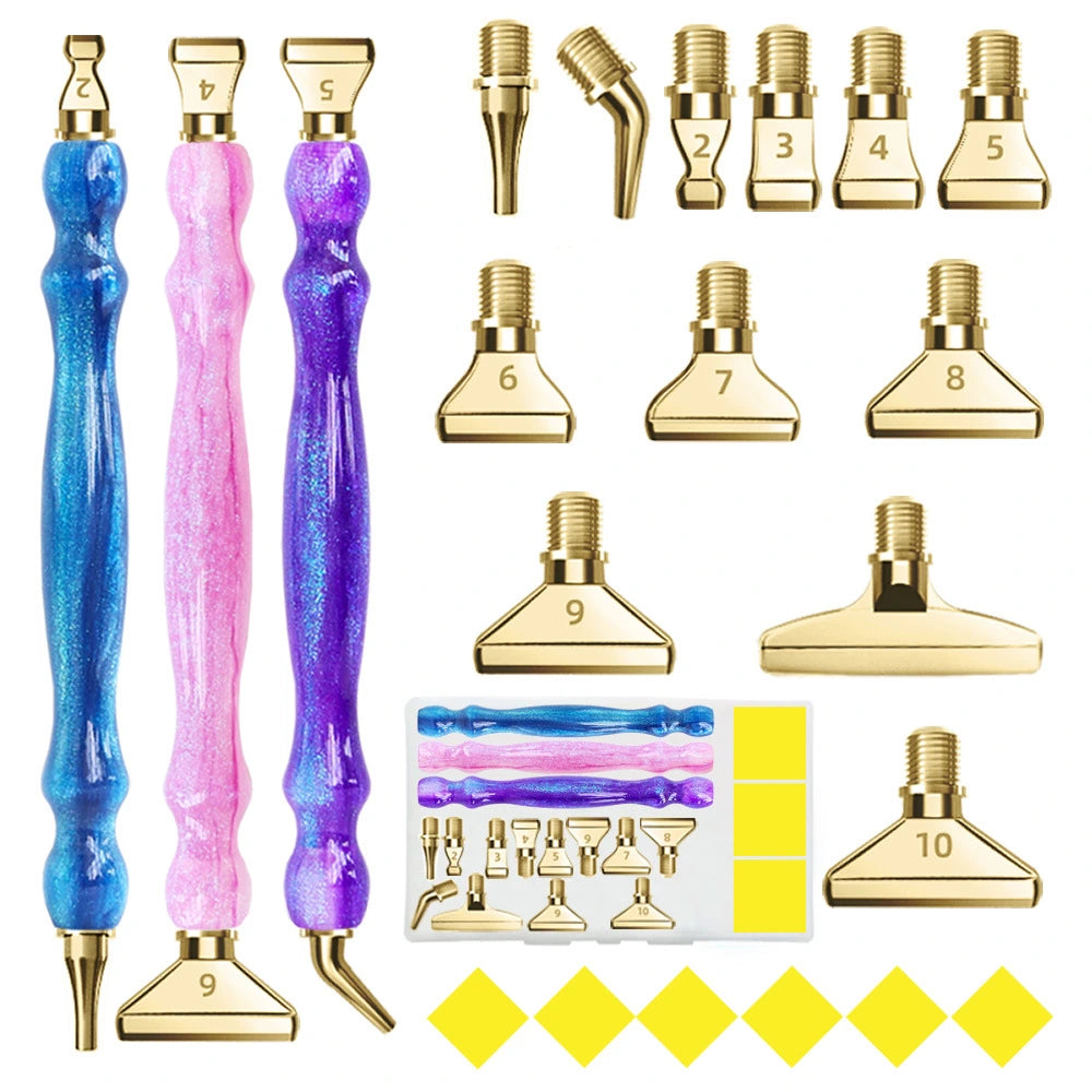 Gold color threaded diamond painting pen set