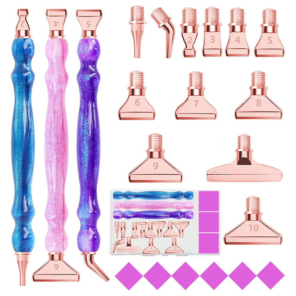 Rose gold color threaded diamond painting pen set