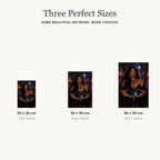 Three size options for the Tidal Mirror Witch diamond painting kit.
