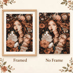 Framed and no-frame comparison for Timeless Companion Diamond Painting Kit