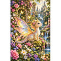 Tiny Fairy Dragon Flower Garden — original artwork on a clean white background