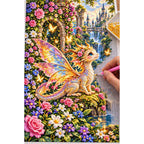 Tiny Fairy Dragon Flower Garden — diamond painting process with applicator pen