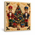 Nutcracker Christmas tree pearl diamond painting — finished design on white background; illustrative DIY result