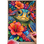 Tropical Floral Frog Diamond Painting Kit — Diamond painting process