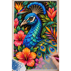 Tropical Floral Peacock Diamond Painting Kit — Diamond painting process