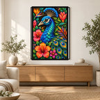 Tropical Floral Peacock Diamond Painting Kit — Home decor scene