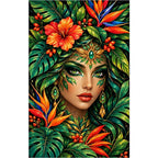 Tropical Forest Goddess Diamond Painting Kit — original white-background artwork