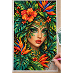 Tropical Forest Goddess Diamond Painting Kit — Diamond painting process
