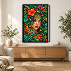 Tropical Forest Goddess Diamond Painting Kit — Home decor scene