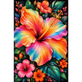 Tropical Hibiscus Bloom Diamond Painting Kit — original white-background artwork