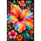 Tropical Hibiscus Bloom Diamond Painting Kit — original white-background artwork